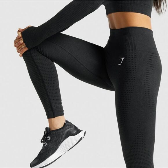 GYMSHARK VITAL SEAMLESS 2.0 LEGGINGS Size Black NWT IN PKG - Picture 3 of 9